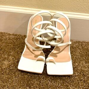 PYT white toe heels